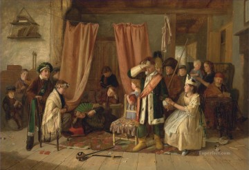 古典的 Painting - チャールズ・ハント ハムレット第 2 幕の演劇シーンを演じる子供たち